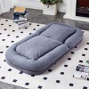 Cotton Filled Folding Floor Sofa Chair with Adjustable Backrest for Gaming and Meditation, Plush Teddy Fabric Lounge Seat-Baofuwish - 2 of 4