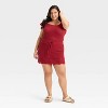 Women's Openwork Mini Sweater Skirt - Universal Thread™ Red - 3 of 3