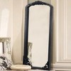 MAYEERTY Full-Length Mirror Solid Wood Carved Right Angle Micro-Arch Weathered White 64x21in with Stand - 2 of 4