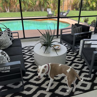 Outdoor Motus Diamond Black Rug