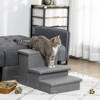 FONTOI 3-Steps Stairs with Storage, Dog Steps for Couch, Bed, Pet Steps for Injured Pet, Older Pets, Gray, 16.75"*16"*25" - 2 of 4