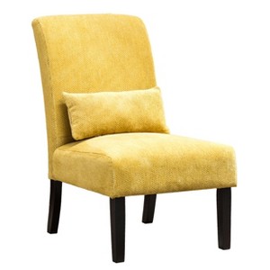NicBex Chenille Accent Chair,Upholstered Living Room Chairs with High Backrest and Pillow,Cozy Armless Chair,Accent Chairs for Living Room - 1 of 4