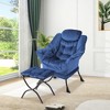 Lazy Chair with Ottoman - Modern Lounge Accent Reading Sofa, Leisure Armchair with Footrest, Side Pocket, for Living Room, Bedroom, Dorm & Office - 2 of 4
