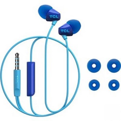 TCL SOCL100 Ocean Blue In-ear Headphones - Stereo - Mini-phone - Wired - 16 Ohm - 10 Hz - 22 kHz - Earbud - Binaural - In-ear - 3.94 ft Cable