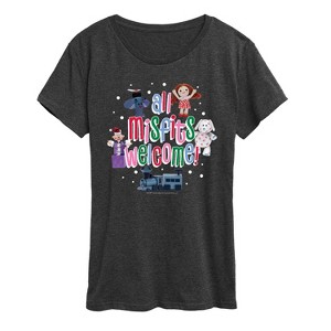 Women's - Rudolph - All Misfits Welcome Short Sleeve Graphic T-Shirt - 1 of 4