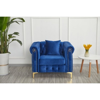 40.9 " Velvet Chesterfield Button-Tufted Chair for Living Room