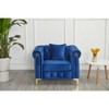 3 Piece Living Room Set, Mid-Century Style Sofa,Button Tufted Armchair Loveseat Couch with Square Pillows and Nailhead Trim for Living Room - 2 of 4