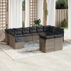 vidaXL 12 Piece Patio Sofa Set with Cushions - Gray Without Table - 2 of 4