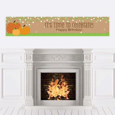 Big Dot of Happiness Pumpkin Patch - Fall Happy Birthday Decorations Party Banner