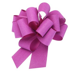 Unique Bargains Personalized Sparkly Gift Wrapping Large Pull Bows for Wedding Baskets 5 Pcs - 1 of 4