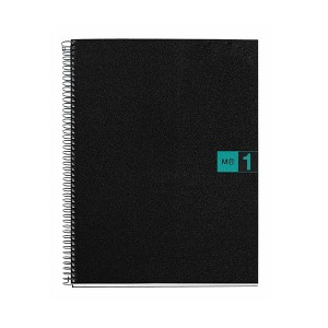 Miquel Rius Original 1 Subject Lined Notebooks, 11" x 9", 80 Sheets Heavyweight Paper, 3 Hole Punched, Perforated, Black Poly Cover - 1 of 1