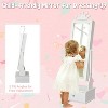 Kids Jewelry Armoire with Full-Length Mirror, Girl Vanity Dress Up Mirror with Storage Cabinet, Jewelry Cabinet with Led Light - 3 of 4