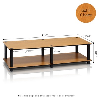 Light Cherry and Black Low Rise TV Stand with Cabinet