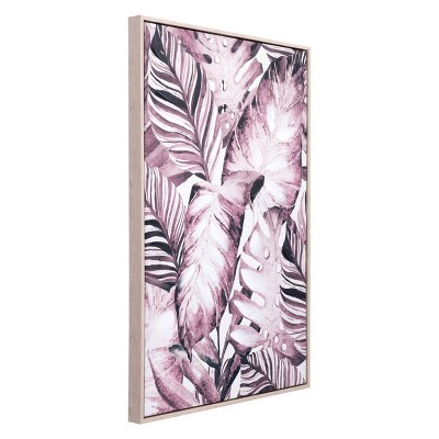 Tropics Palm Framed Wall Canvas Sepia - ZM Home