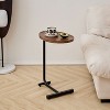 Lirago 2-Piece Brown C-Shaped Side Tables-Compact Metal End Tables for Sofa & Bed 17.72"W * 11.8"L * 23.62"H - 3 of 4