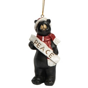 Transpac Resin 5.75 in. Multicolored Christmas Rustic Bear Ornament - 1 of 2