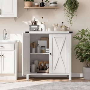 Sideboard Buffet Cabinet, Small Storage Cabinet with Adjustable Shelves and 2 Doors Accent Entryway Console Cupboard for Living Room, Dining Room - 1 of 4