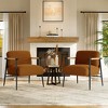 Modern Accent Chair with Metal Frame and Wooden Armrest, Comfortable Reading Chair with Soft Cushion for Bedroom Living Room - 4 of 4