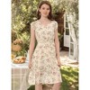 Allegra K Women's Floral Flutter Sleeves V Neck Smocked Ruffle Sundresses - 2 of 4