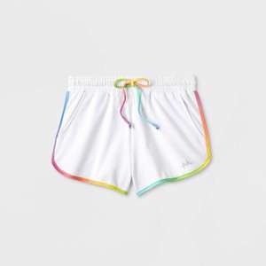 Pride Adult PH by The PHLUID Project Rainbow Pull-On Shorts - White - 1 of 3