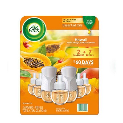 Air Wick Scented Oil Air Freshener Kit, Hawaii, 2 Warmers + 7 Refills