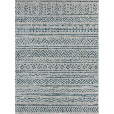 Hauteloom Novato Aqua All Over Pattern Performance Rug