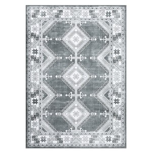 Bohemia Geometric Area Rug, Imitation Cashmere Polyester, Foldable, Washable, Non-Slip Backing for Hallway, Kitchen & Entryway - 1 of 4