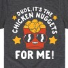 Boys' - Instant Message - Dude, Chicken Nuggets For Me Short Sleeve Graphic T-Shirt - 2 of 4