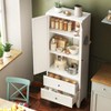 Dexmalle 72 Inch Freestanding White Pantry Cabinet with Adjustable Shelves - 4 of 4