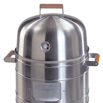 Americana Stainless Steel Charcoal Water Smoker with Wood Handles
