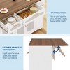 Garvee Rolling Kitchen Island Table on Wheels with Drop Leaf, Tilt Out Trash Can Cabinet, Storage Cabinet, Drawer, Spice Rack, Kitchen Cart - 4 of 4