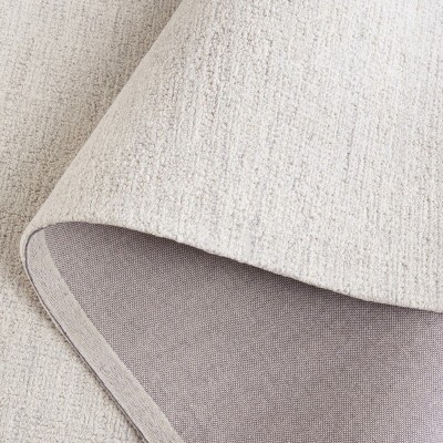 Ivory Hand Tufted Wool Rectangular Area Rug 5' x 8'