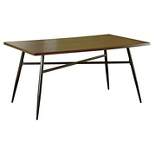 Milo Rectangular Wood with Metal Frame Dining Table Black/Espresso Brown - Buylateral