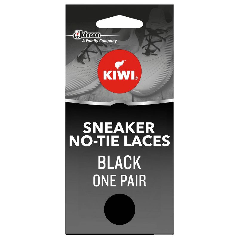 KIWI Sneaker No Tie Shoe Laces - Black 1 pair, 1 of 9