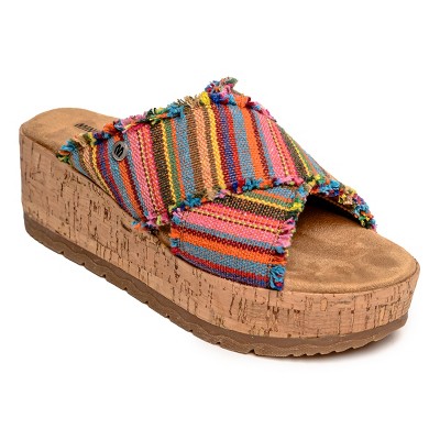 Minnetonka Women's Posey Cork Wedge Sandals