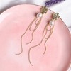 SOHI Women's White Sleek Drop Earrings - 2 of 3