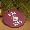 Alma College Scots Logo Porcelain Scalloped Holiday Christmas Tree Ornament - 4 of 4