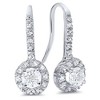 Pompeii3 1ct Pave Halo Dangle Earrings 14K White Gold - 3 of 4