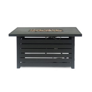 Christopher Knight Home Firth Outdoor 30,000 BTU Iron Fire Pit Table, Black - 1 of 4