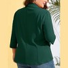 MISSKY Womens Plus Size Casual Blazer Office 3/4 Sleeve Open Front Cardigans Jacket Work Suit with Pockets - 2 of 4