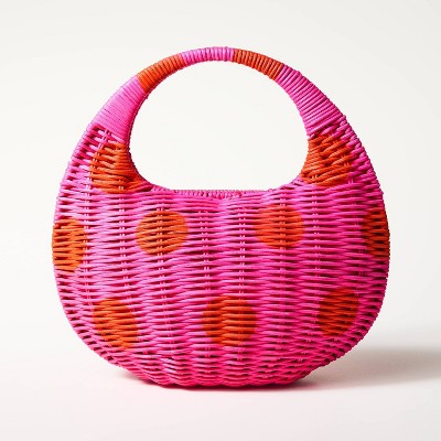 Polka Dot Wicker Crescent Bag - kate spade new york x Target Pink/Red