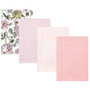 Luvable Friends Hudson Baby Flannel Burp Cloths 4pk Set - 1 of 2
