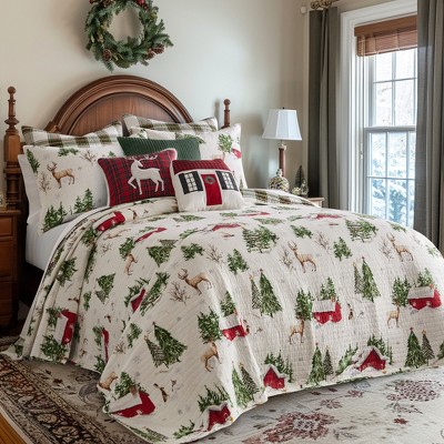 Tatum Pines Red Cotton Twin Bedspread Set