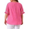 Agnes Orinda Women's Plus Size Boho Smocked Short Puff Sleeve Ruffled Cuff Spring Summer Polka Dots Blouses - 4 of 4