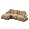 L-Shaped Sectional Sofa with Flared Arms, Skirt & Ottoman - 3 of 4