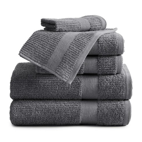 Market & Place Cotton Quick Dry Ribbed 6-piece Bath Towel Set : Target
