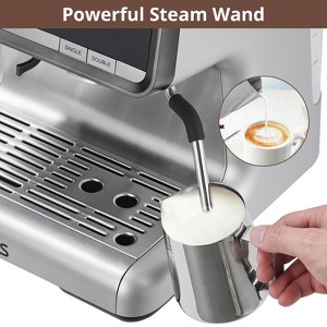 Espresso Machine with Integrated Grinder and Auto Milk Frother, 20 Bar Espresso Maker with Seconds Heat Up, Steam Wand, Removable Water Tank - 1 of 4