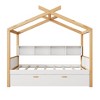 GDFStudio Dyrik Modern Wooden Platform House Bed with Trundle and Bookshelve for Kids - 4 of 4