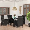 vidaXL Patio Dining Set with Cushions Gray and Black Garden Chair 3/5/7 Piece - 31.5" Table Length Black 4 Items - 2 of 4