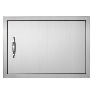 VEVOR BBQ Access Door, 24W x 17H Inch Single Outdoor Kitchen Door, Stainless Steel Flush Mount Door, Wall Vertical Door with Handle, Silver - 1 of 4